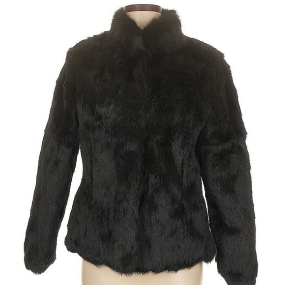 Jackets & Blazers - 🖤 Vintage Black Real Fur Jacket High Collar Thick Luxurious Mobwife Hollywood